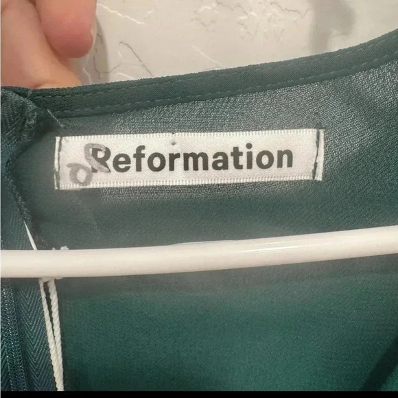 Reformation Green Ruffle Dress - Picture 4 of 7